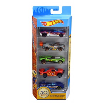 Mattel Hot Wheels 50Th Anniversary Track Stars 5 Pack, 1:64 Scale FWF98 887961673388