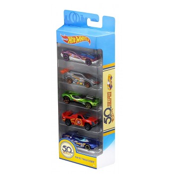 Mattel Hot Wheels 50Th Anniversary Track Stars 5 Pack, 1:64 Scale FWF98 887961673388