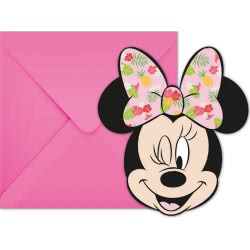PROCOS Disney Minnie Tropical Προσκλήσεις Με Κοπτικό Και Φάκελα - 6 Τμχ 089237 5201184892374