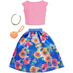 Mattel Barbie Fashion Βραδινά Σύνολα Floral Spring Skirt Pink Top FND47 / FKR96 887961551297
