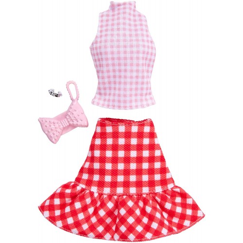 Mattel Barbie Fashion Pink Top And Gingham Skirt FND47 / FKR99 887961551617