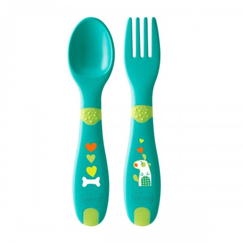 Chicco First Cutlery Σετ Πιρούνι - Κουτάλι 12M+ Πράσινο F01-16101-30 8058664086627