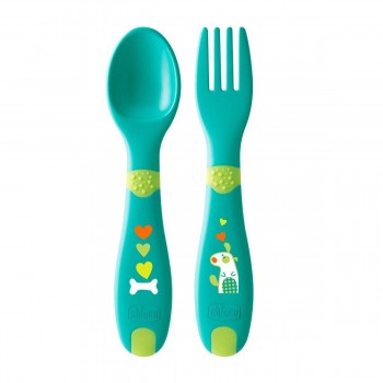 Chicco First Cutlery Σετ Πιρούνι - Κουτάλι 12M+ Πράσινο F01-16101-30 8058664086627