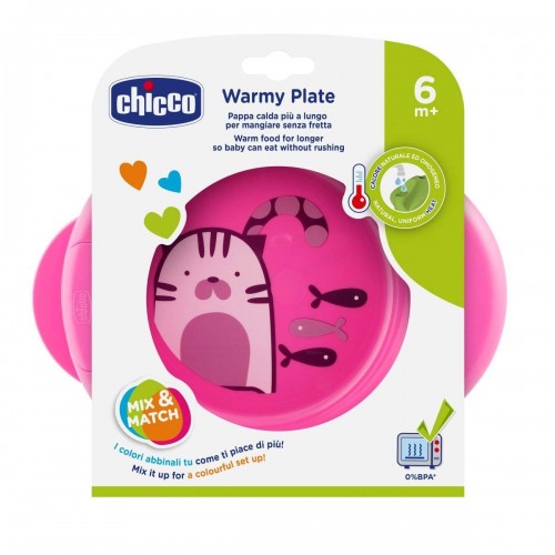 Chicco Warmy Plate Πιάτο Θερμός Ροζ 6Μ+ F05-16000-10 8058664086504
