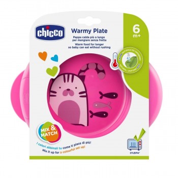 Chicco Warmy Plate Πιάτο Θερμός Ροζ 6Μ+ F05-16000-10 8058664086504