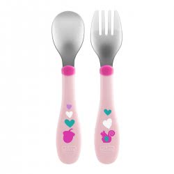 Chicco Mix And Match Σετ Πιρούνι - Κουτάλι 18Μ+ Κορίτσι F05-16102-10 8058664086634