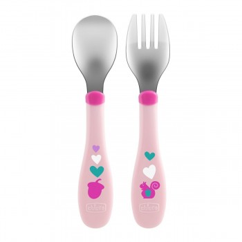 Chicco Mix And Match Σετ Πιρούνι - Κουτάλι 18Μ+ Κορίτσι F05-16102-10 8058664086634