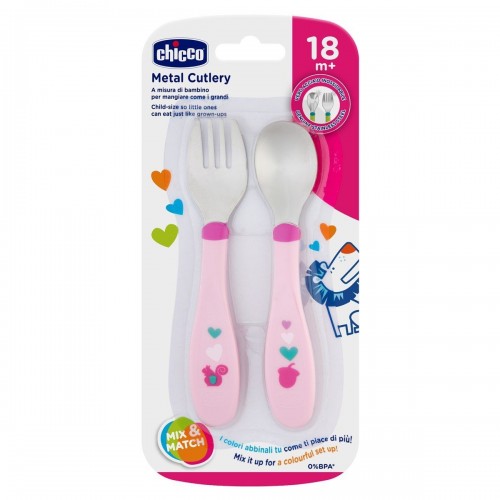 Chicco Mix And Match Σετ Πιρούνι - Κουτάλι 18Μ+ Κορίτσι F05-16102-10 8058664086634
