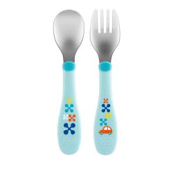 Chicco Metal Cutlery Mix And Match Πιρούνι - Κουτάλι 18M - 2 Χρώματα F05-16102-20 8058664086641