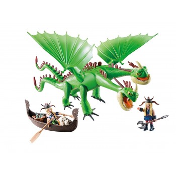 Playmobil Dragons Ο Πέτρος Και Η Πέτρα Με Τον Δικέφαλο Δράκο Ρέψιμο Και Αναγούλα 9458 4008789094582