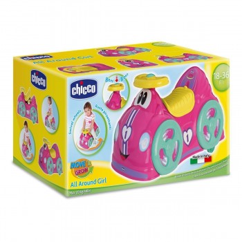 Chicco Αυτοκινητάκι Γύρω Γύρω Όλοι All Around Girl, Ροζ Z01-07347-01 8058664074341