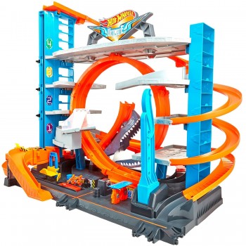 Mattel Hot Wheels Ultimate City Garage With Shark FTB69 887961639902
