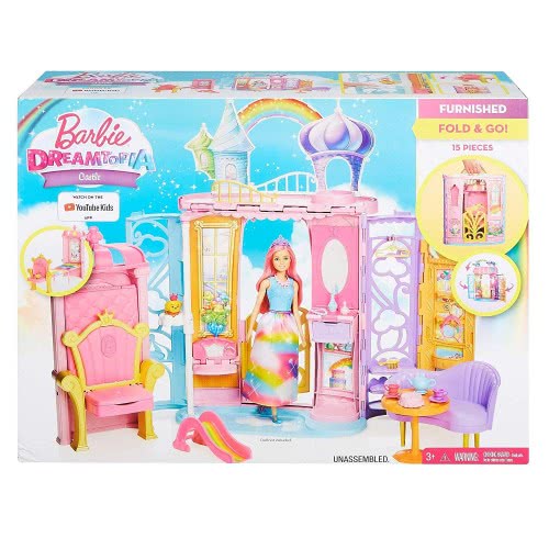 Mattel Barbie Dreamtopia Portable Castle Dollhouse FTV98 887961652611