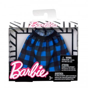 Mattel Barbie Fashions Φούστα Καρώ Μπλε Σκούρο FPH22 / FPH24 887961608045