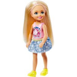Mattel Barbie Club Chelsea: Τσέλσι Ξανθιά Με Μπλουζάκι Ροζ Μονόκερο DWJ33 / FRL80 887961628142