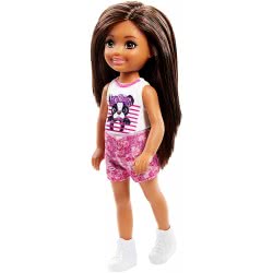 Mattel Barbie Club Chelsea: Τσέλσι Μελαχρινή Με Μπλουζάκι Σκυλάκι DWJ33 / FRL81 887961628159