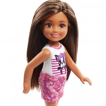 Mattel Barbie Club Chelsea: Τσέλσι Μελαχρινή Με Μπλουζάκι Σκυλάκι DWJ33 / FRL81 887961628159