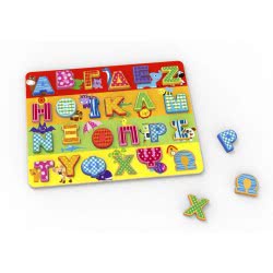 TOOKY TOY Wooden Multicolor Alphabet With Capital Letters TKG005 6970090049422