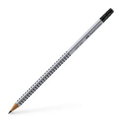 Faber-Castell Blacklead Grip With Eraser Hardness B - Silver 117201 4005401172017