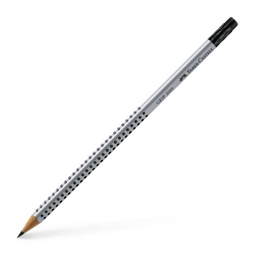Faber-Castell Blacklead Grip With Eraser Hardness B - Silver 117201 4005401172017