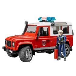 bruder Land Rover Defender Station Wagon Fire Department Vehicle With Fireman With Fire-Extinguisher 02596 4001702025960
