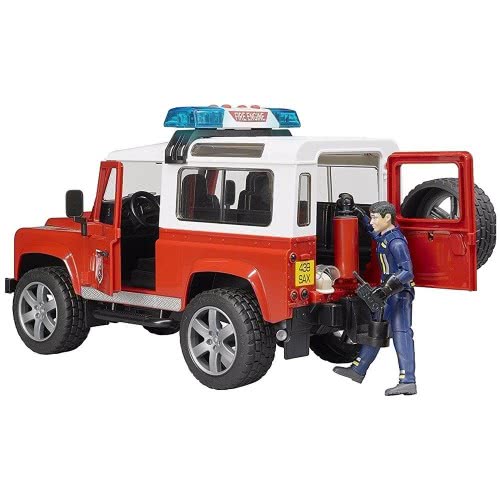 bruder Land Rover Defender Πυροσβεστικό Όχημα Με Πυροσβέστη 02596 4001702025960