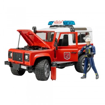 bruder Land Rover Defender Πυροσβεστικό Όχημα Με Πυροσβέστη 02596 4001702025960