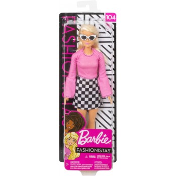 Mattel Barbie Fashionistas 104 Pink Blouse Black And White Skirt FBR37 / FXL44 887961694598