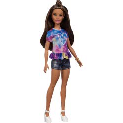 Mattel Barbie Fashionistas 112 Κοντό Τζιν Και Πολύχρωμο Μπλουζάκι Hello FBR37 / FYB31 887961704709