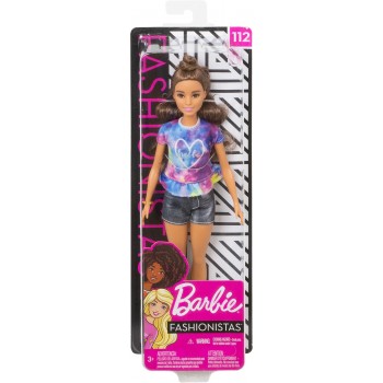Mattel Barbie Fashionistas 112 Κοντό Τζιν Και Πολύχρωμο Μπλουζάκι Hello FBR37 / FYB31 887961704709