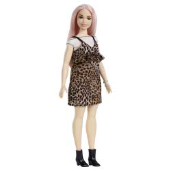 Mattel Barbie Fashionistas Doll 109 Leopard Φόρεμα Και Ροζ Μαλλιά FBR37 / FXL49 887961694666