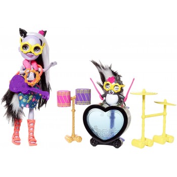 Mattel Enchantimals Rockin Drumset Doll With Friend Animal And Accessory FCC62 / FRH41 887961625677