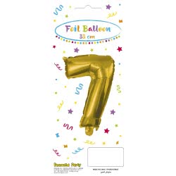 PROCOS Decorata Party Gold Foil No 7 Balloon - Gold 089648 5201184896488