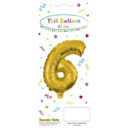 PROCOS Decorata Party Gold Foil No 6 Μπαλόνι - Χρυσό 089647 5201184896471
