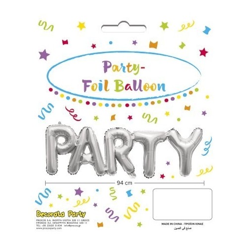 PROCOS Decorata Silver Foil Party Balloons - Silver 089808 5201184898086