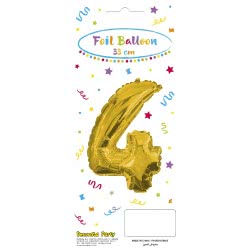 PROCOS Decorata Party Gold Foil No 4 Balloon - Gold 089645 5201184896457