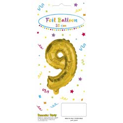 PROCOS Decorata Party Gold Foil No 9 Μπαλόνι - Χρυσό 089650 5201184896501