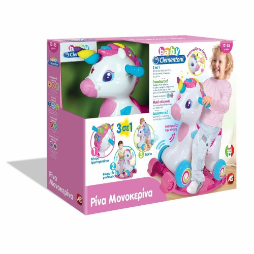 Clementoni Baby Educational Baby Toddler Toy Unicorn Ride On 3 In 1 For 12-36 Months 1000-63370 8005125633708