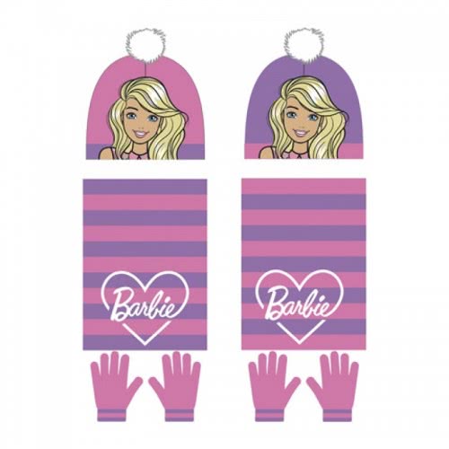 Arditex Barbie Σετ Κασκόλ, Σκούφος Και Γάντια - 2 Σχέδια BR12224 8430957122241