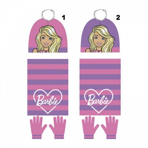 Arditex Barbie Σετ Κασκόλ, Σκούφος Και Γάντια - 2 Σχέδια BR12224 8430957122241
