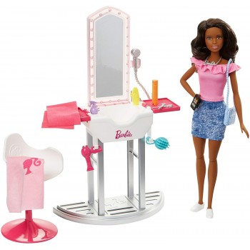 Mattel Barbie Room With Doll, Beauty Salon DVX51 / FJB37 887961531909
