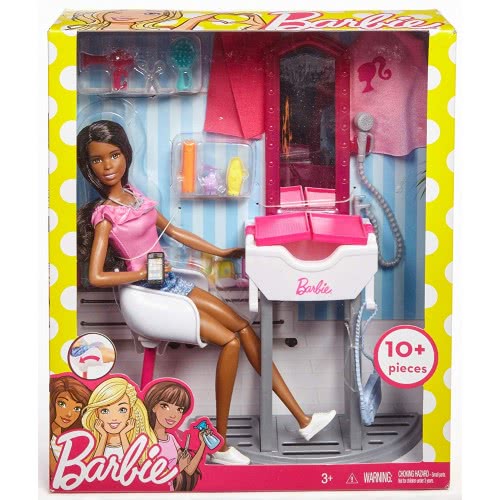 Mattel Barbie Room With Doll, Beauty Salon DVX51 / FJB37 887961531909