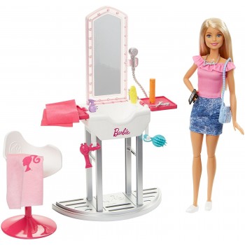 Mattel Barbie Δωμάτιο Με Κούκλα Ξανθιά, Σαλόνι Ομορφιάς DVX51 / FJB36 887961531916