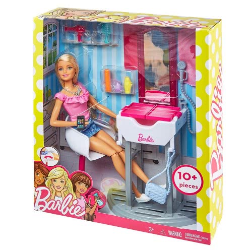 Mattel Barbie Δωμάτιο Με Κούκλα Ξανθιά, Σαλόνι Ομορφιάς DVX51 / FJB36 887961531916