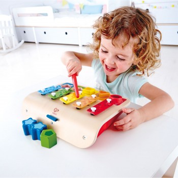 Hape Early Melodies Πιάνο - Ξυλόφωνο Με Γεωμετρικά Σχήματα S Sorter Xylophone E0334 6943478018990