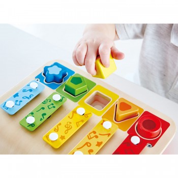 Hape Early Melodies Πιάνο - Ξυλόφωνο Με Γεωμετρικά Σχήματα S Sorter Xylophone E0334 6943478018990