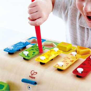 Hape Early Melodies Πιάνο - Ξυλόφωνο Με Γεωμετρικά Σχήματα S Sorter Xylophone E0334 6943478018990