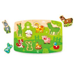 Hape Farmyard Peg Puzzle E1408 6943478018907