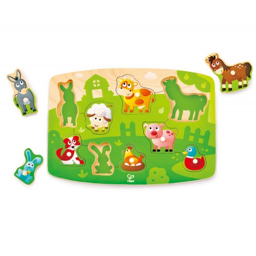Hape Farmyard Peg Puzzle Παζλ Αγρόκτημα E1408 6943478018907