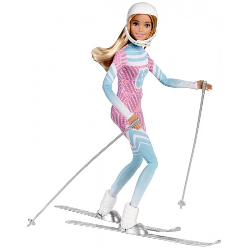Mattel Barbie Κούκλα Σκιέρ Pink Passport Winter FDR57 887961475678